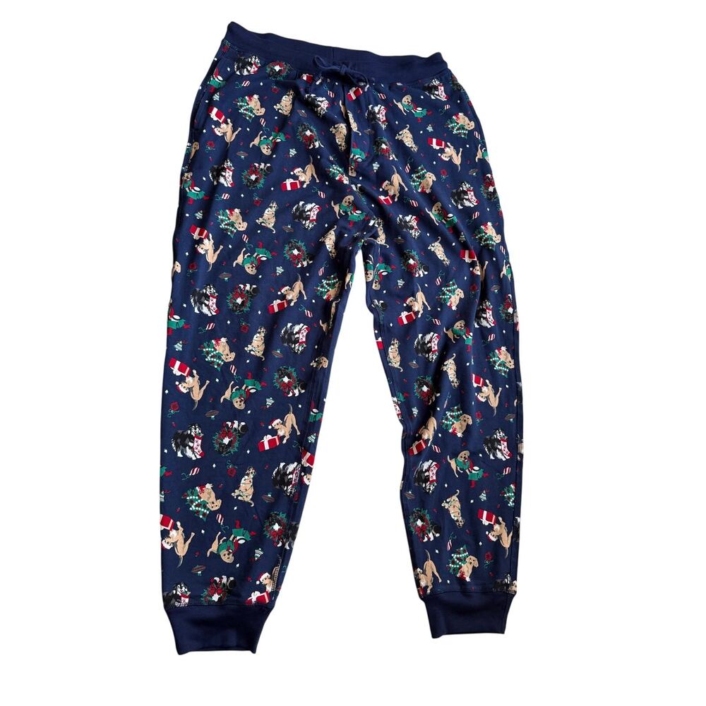 Lands' End Holiday Dogs Cotton Pajama Pants Size Medium